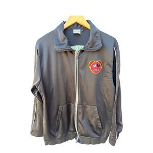 Network Forever Lost Boyz Antisocial Club Track Jacket Mens L Gray Full Zip